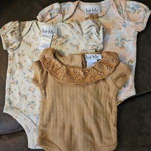 Nicole Miller NY 0-3 Baby Girl Neutral Onesies Lot